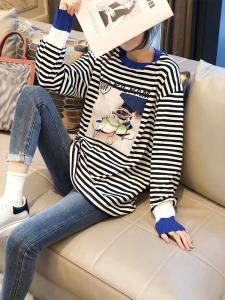 条子大版T，女装，姚贝尔