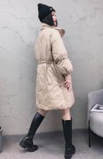 W6821可盐可甜泡泡袖抽绳时尚百分百羽绒保暖羽绒服，女装羽绒服，L·H·X