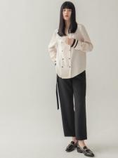 2012X1016海军风英伦翻领衬衫，女装衬衫，parfum labo