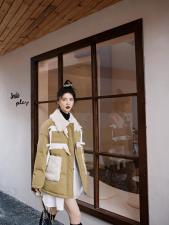 冬款牛角扣棉衣，女装棉衣/棉服，YOUER DENG