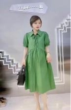 ZCL607韩版时尚宫廷风Polo领甜美系蝴蝶结中长款连衣裙，女装连衣裙，L·H·X