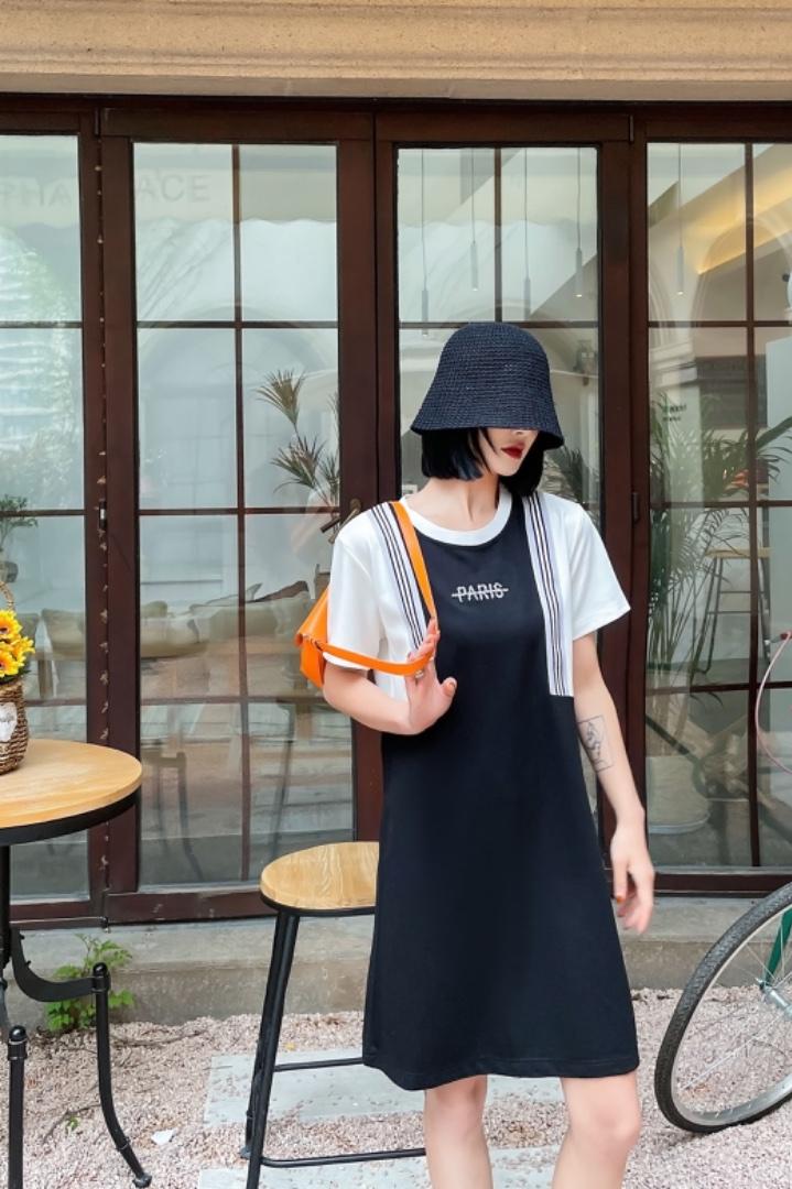烫钻清新连衣裙，女装连衣裙，梵品
