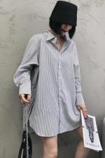 SGH2090洋气立领后开叉条纹衬衫，女装衬衫，L·H·X