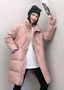 ZCL511火爆印花立领长款保暖羽绒服,女装羽绒服,L·H·X