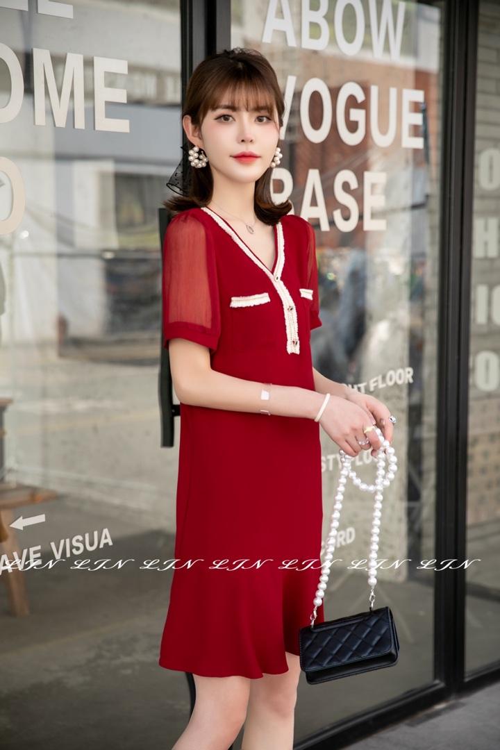 小香风连衣裙，女装连衣裙，莲佳妮
