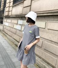 夏季小香风格子连衣裙，女装连衣裙，非次元