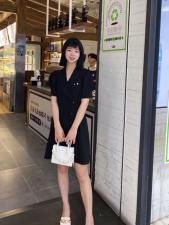 【现货】夏季新品气质韩版泡泡袖连衣裙，女装连衣裙，蓝典