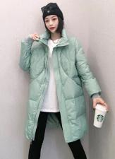 ZCL511火爆印花立领长款保暖羽绒服，女装羽绒服，L·H·X