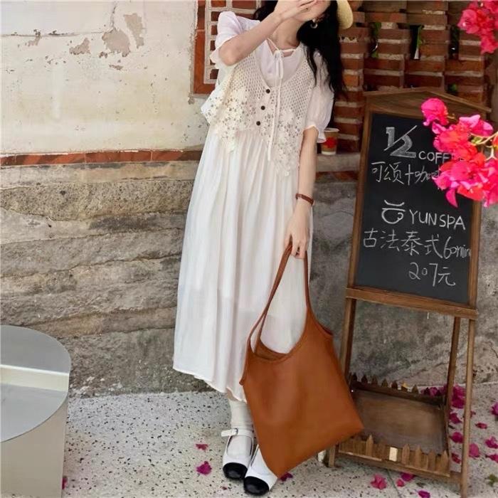 【现货】两件套带马甲连衣裙，女装马夹，TU