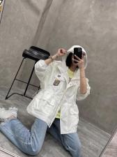 DG880春季新品欧洲站潮牌连帽抽绳时尚百搭薄款外套，女装，L·H·X