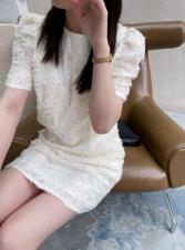 【现货】夏季新款韩版微透小性感连衣裙，女装连衣裙，本白(2F)