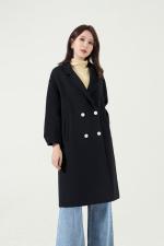 秋冬新款羽绒服。双面尼羊绒大衣，女装羽绒服，叠彩服饰