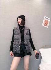 DG827休闲时尚丝绒大口袋立领百分百羽绒马甲，女装马夹，L·H·X