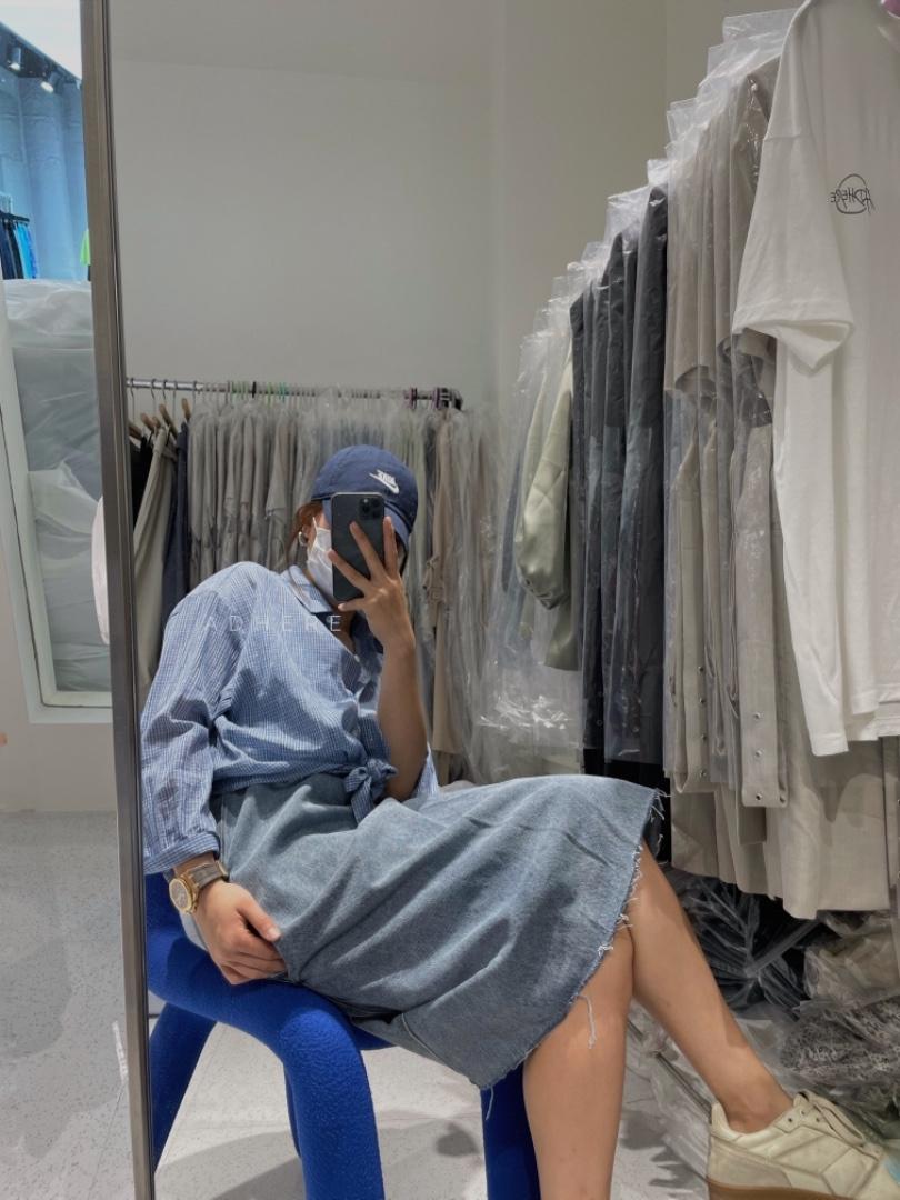 现货水洗牛仔裙百搭款式sm，女装，ADHERE