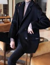 SL2081欧货西装领四粒扣百分百羊毛双面呢大衣，女装西装，L·H·X