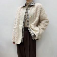【现货】短款毛毛外套。MLXL 【搭配】格子衬衫，女装衬衫，FUMEI赋美