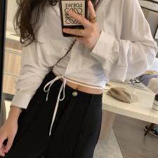 87330腰部缠绕衬衫，女装衬衫，XTZ style