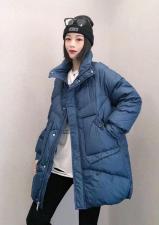 DG839欧货大口袋立领拉链百分百羽绒外套，女装，L·H·X