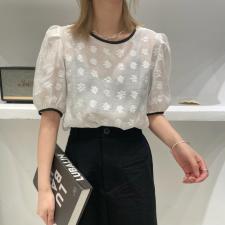 夏季新款欧根纱小衫，女装，素名