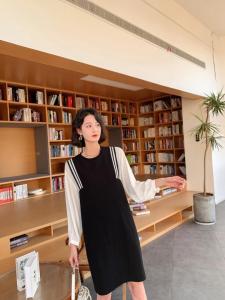 【现货】2021春季新品韩版时尚连衣裙,女装连衣裙,荷塘月色
