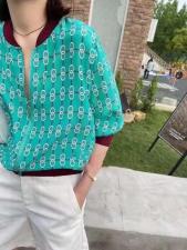 DG892欧货2021夏季新款女装时尚印花拉链显瘦上衣，女装，L·H·X