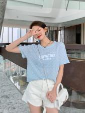 现货:提花撞色logo小衫，女装，可可西米