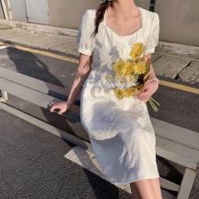 提花订珠韩版连衣裙，女装连衣裙，天使公主