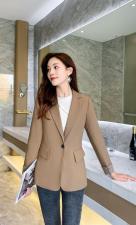 2021春装新款小西装袖口拼格子20297#，女装西装，樱·之秀