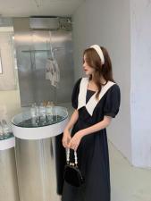 新款!两面穿韩版简约翻领连衣裙，女装连衣裙，FUXINXIN 福歆歆