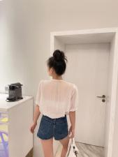 【现货】夏季新款泡泡袖甜美设计感衬衣，女装，裴兔子