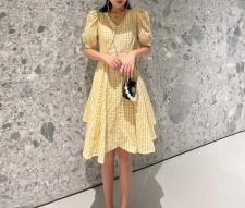 夏季新款韩版连衣裙，女装连衣裙，米壹