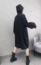 XL9818春款爆版泡泡袖后背抽牛筋时尚休闲长款衬衫，女装衬衫，L·H·X