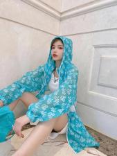 W773欧洲站夏季新款时尚休闲潮接接大版字母印花防晒衣，女装，L·H·X