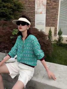 DG892欧货2021夏季新款女装时尚印花拉链显瘦上衣，女装，L·H·X