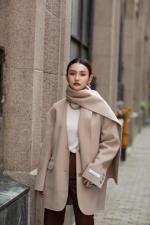 现货。围巾款羊绒大衣，女装，是爱 SHI AN