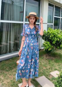 碎花连衣裙,女装连衣裙,H101