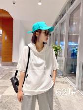 2021新款夏装拼衬衫帽卫衣，女装衬衫，柏旺阁