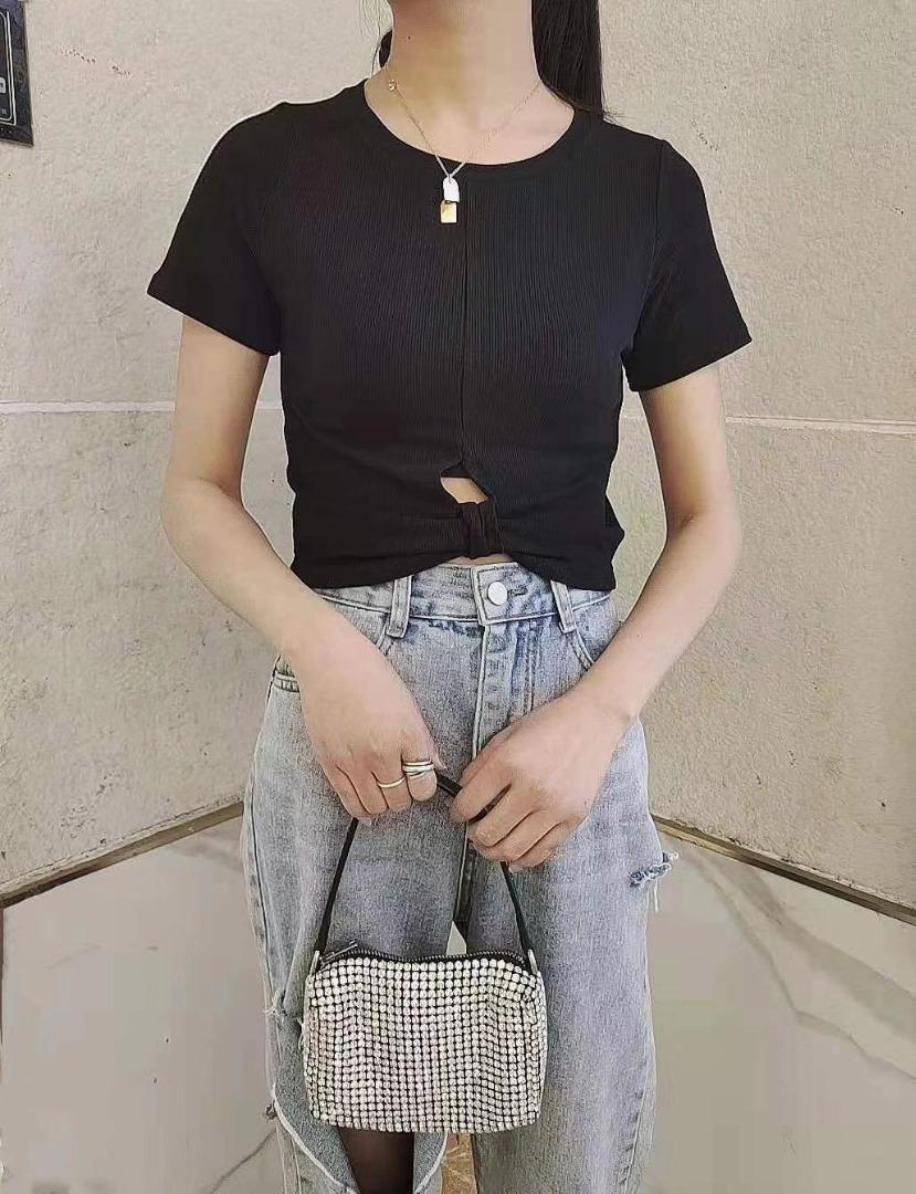 时装短T双纹棉针织，女装，IEC