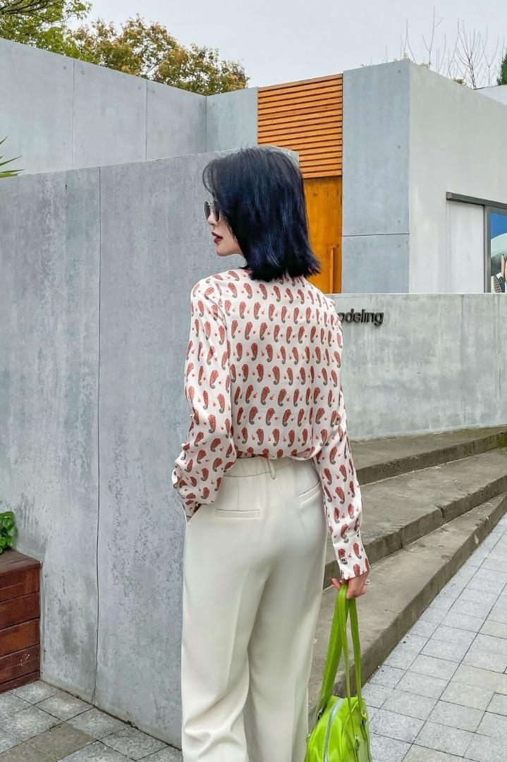 定位腰果花衬衣，女装，哥卓