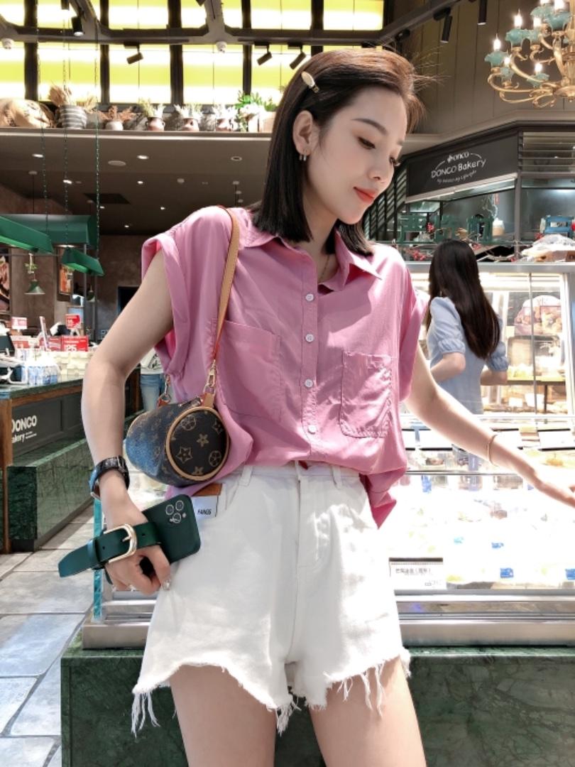 雪纺无袖衬衣，女装，一杭