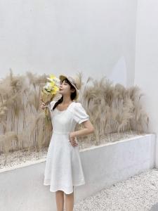 提花订珠连衣裙,女装连衣裙,天使公主