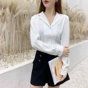 翻领明线设计小衫,女装,咔绣