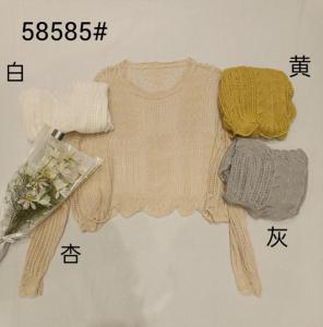 圆领褛空 针织衫,女装,千变织造