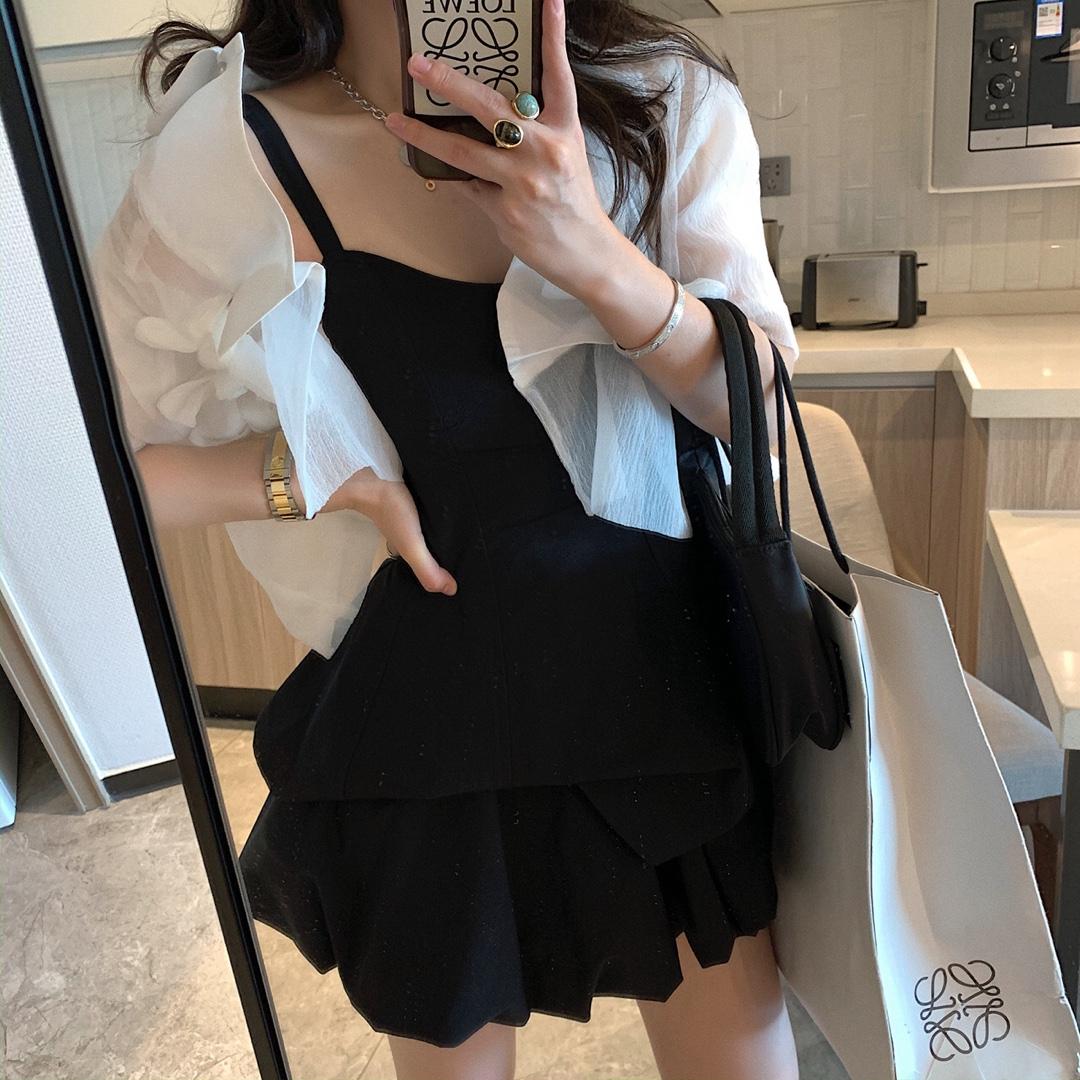 不规则吊带裙，女装背心吊带，XTZ style