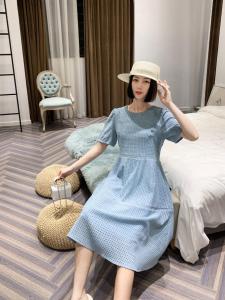 蓝色蕾丝少女裙,女装,水锦红