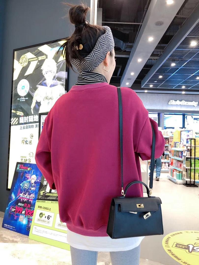 拼接款加绒卫衣，女装卫衣/绒衫，一杭