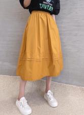 XL9912春夏2021港风设计款压褶A字裙复古百搭松半身裙，女装半身裙，L·H·X