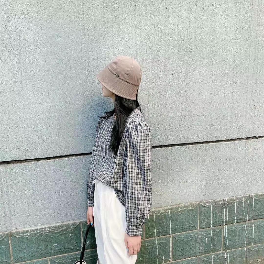 春款格子小衫，女装，魅力可诗