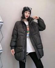 DG839欧货大口袋立领拉链百分百羽绒外套，女装，L·H·X