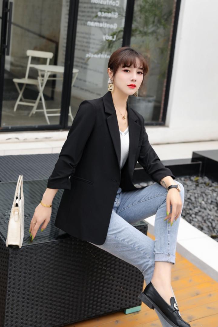 韩版修身显瘦西装外套，女装西装，千利红